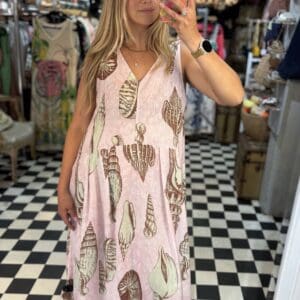 Pink or Blue Linen Shell Dress