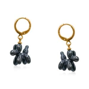 Big Metal London Balloon Dog Huggies Hoop Earrings