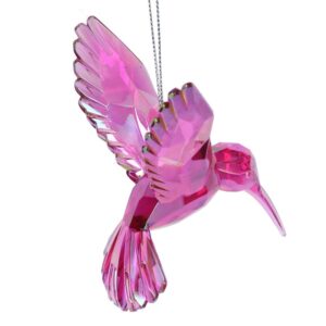 Acrylic Decoration 10cm - Mauve Hummingbird