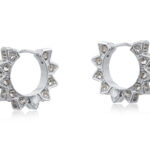 Big Metal London Sirens Crown Huggie Earrings