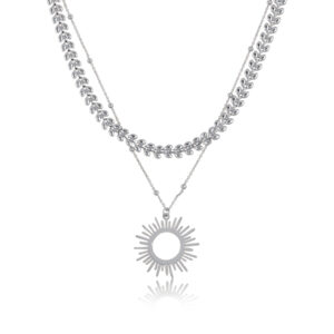 Celena Sunburst 2 Layer Necklace