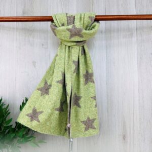 Star Scarf in Mint Green and Grey