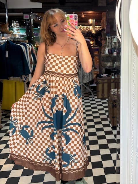 Crab Print Maxi Dress