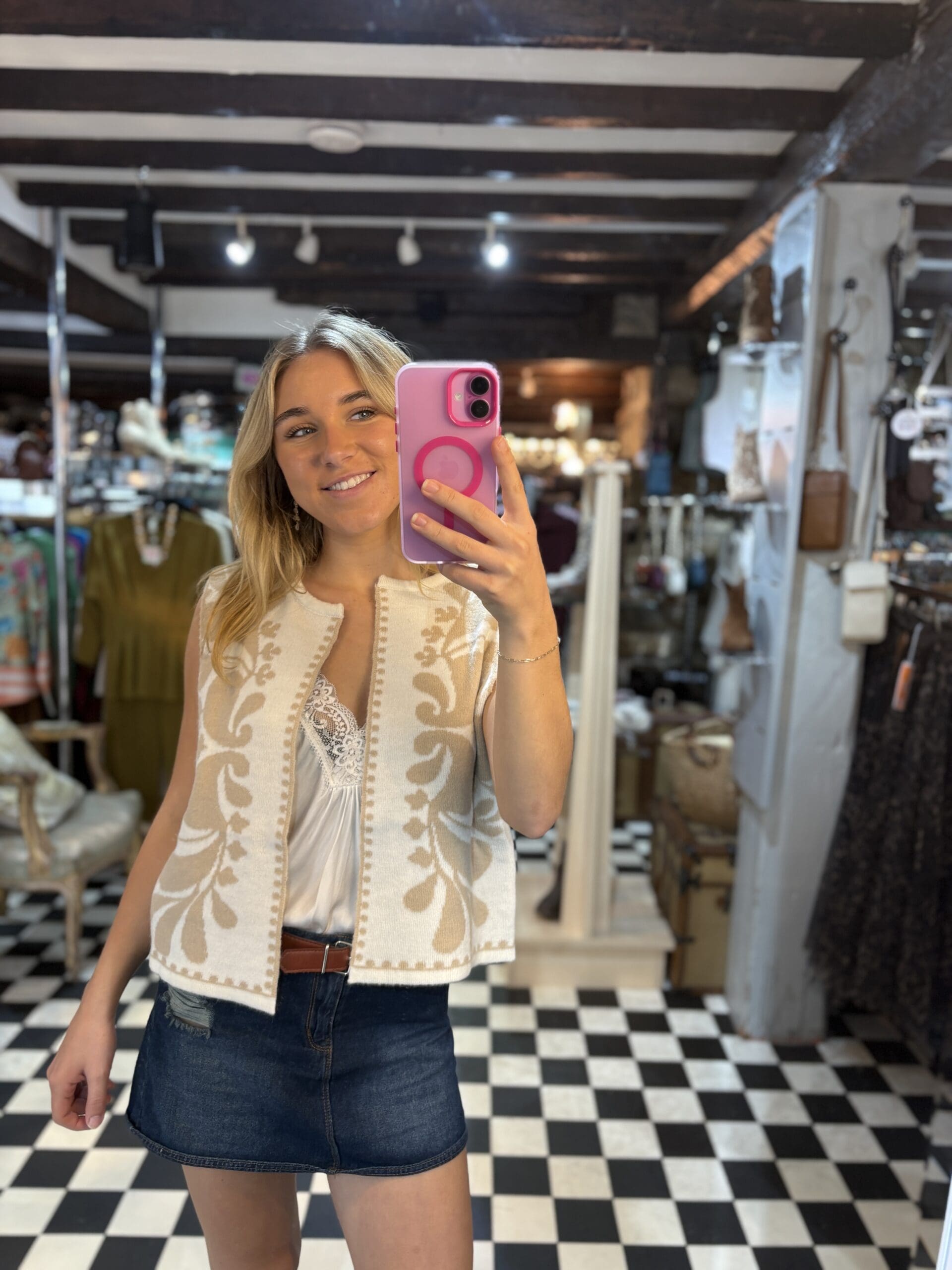 Soft Knit Open Waistcoat in 2 Colours