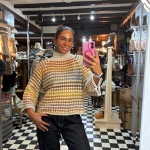 Funnel Neck Jumper in Cream
