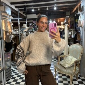 Embroidered Sleeve Jumper