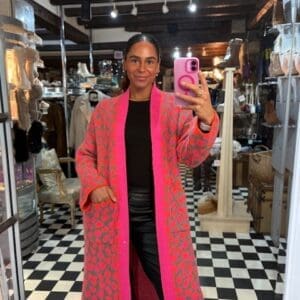 Long Neon Leopard Print Cardigan in 2 Colours