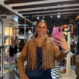 Faux Suede Tassel Cropped Jacket