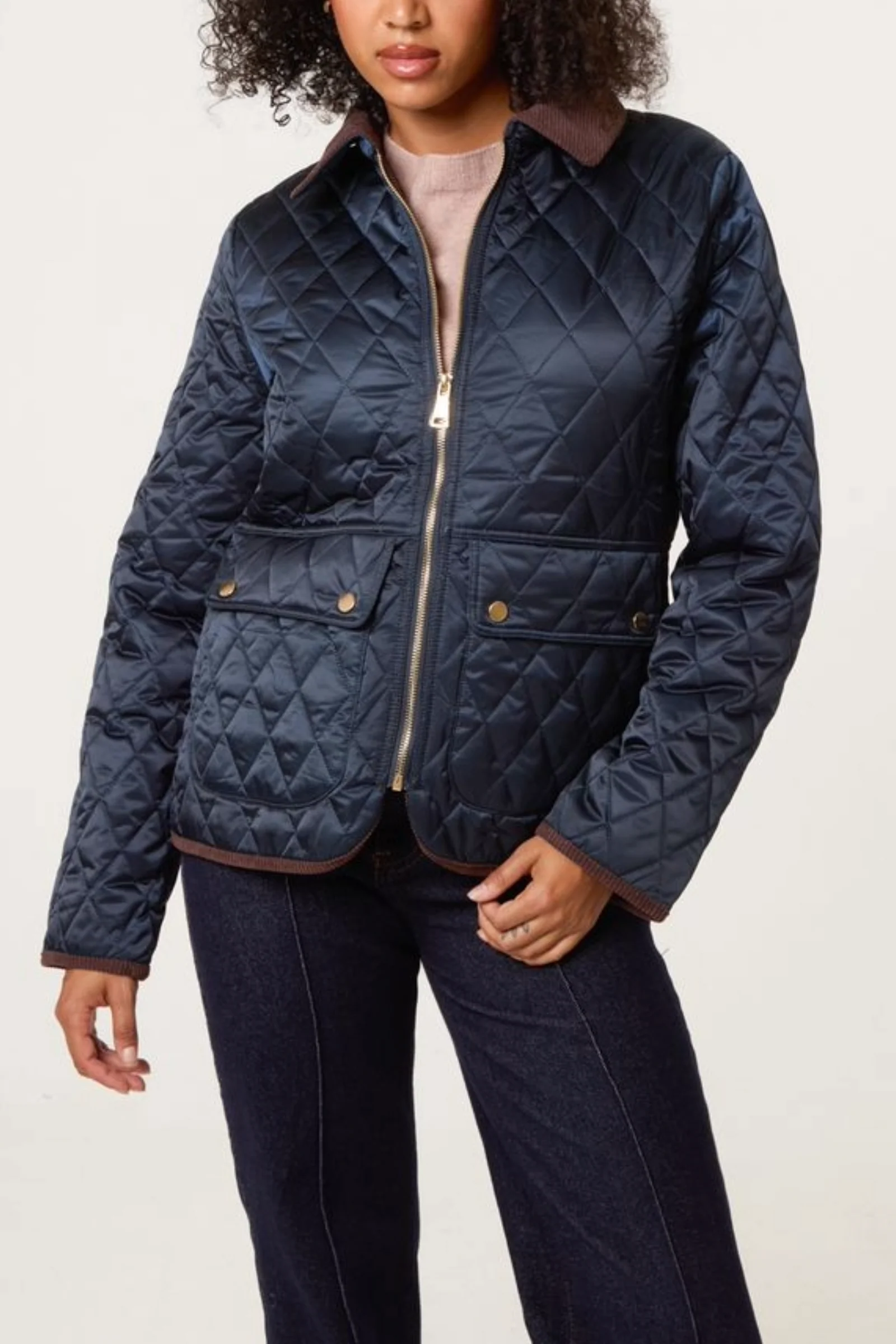 Navy Quilted Jacket