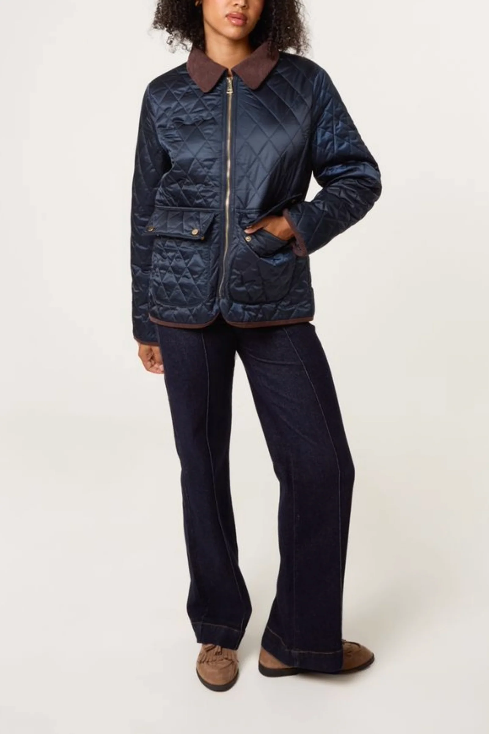 Navy Quilted Jacket