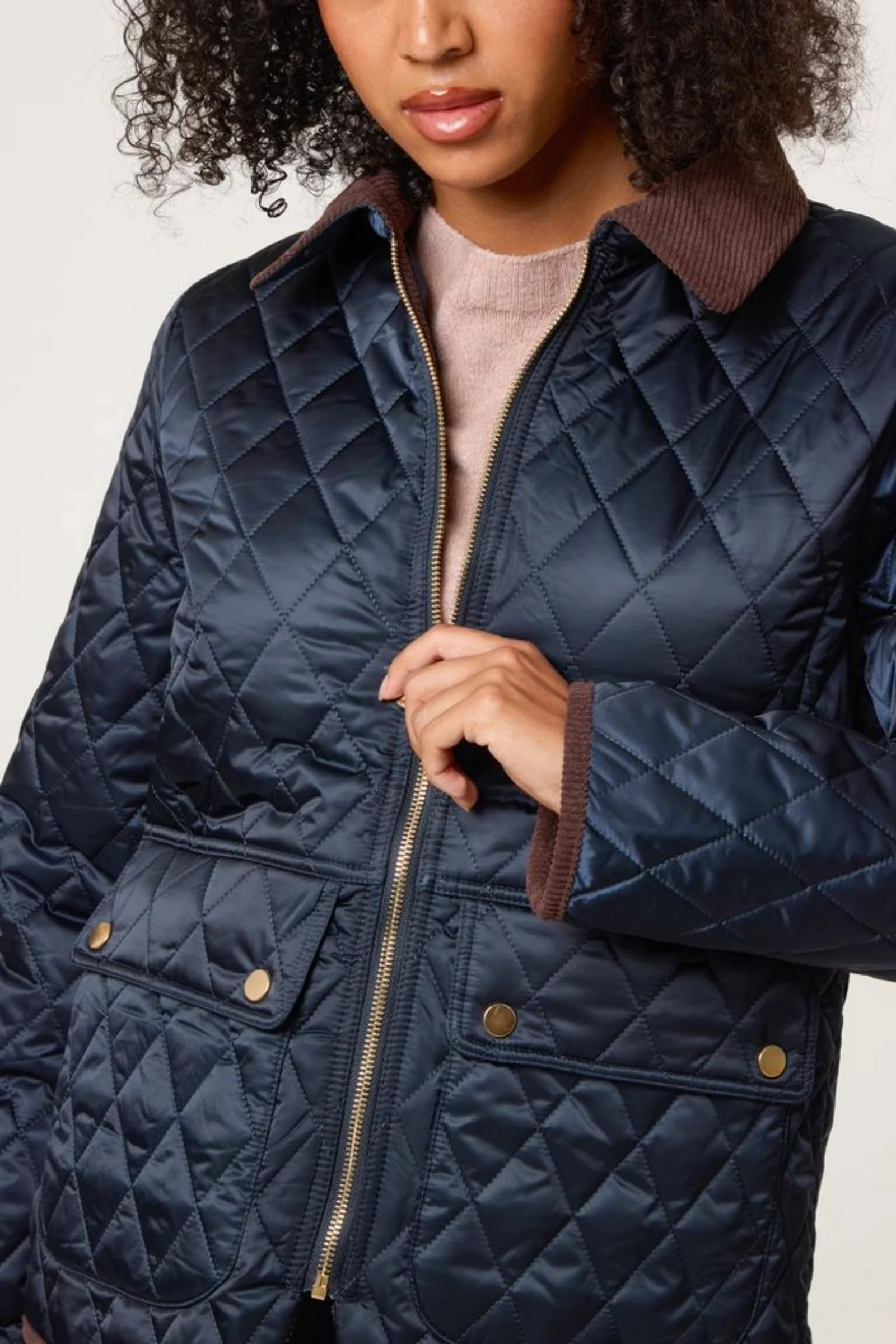 Navy Quilted Jacket
