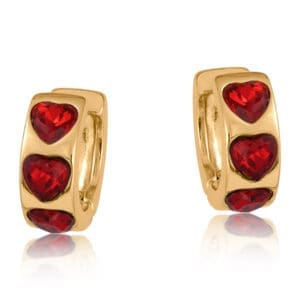 Hattie Heart Stones Hoop Earrings