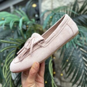 Tassel Moccasin in Pale Pink