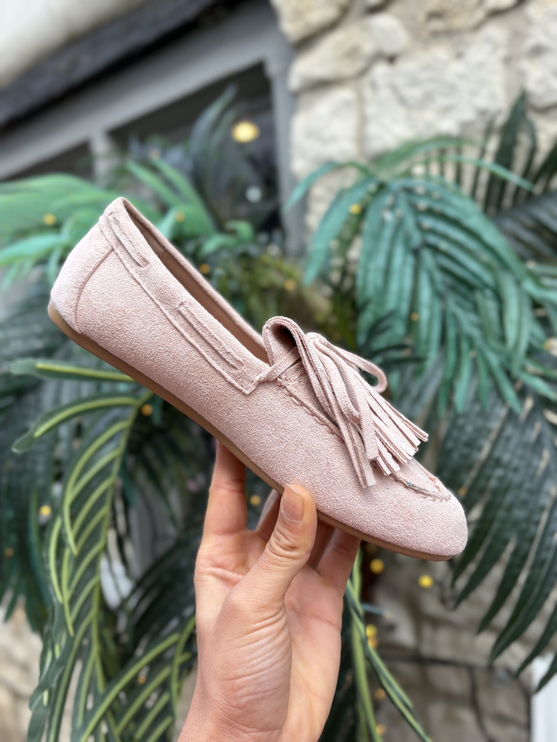Tassel Moccasin in Pale Pink