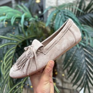 Tassel Moccasin in Beige