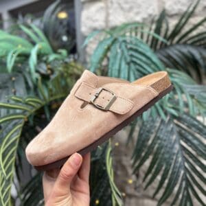 Buckle Clog in Beige