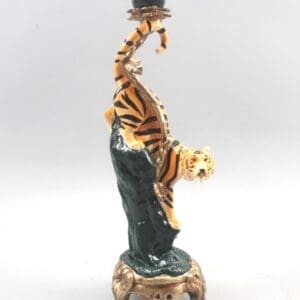 Antiqued Tiger Candle Holder