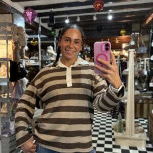 Brown Stripe Rugby Top