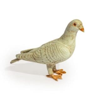 CAST IRON STANDING WHITE DOVE FIGURE