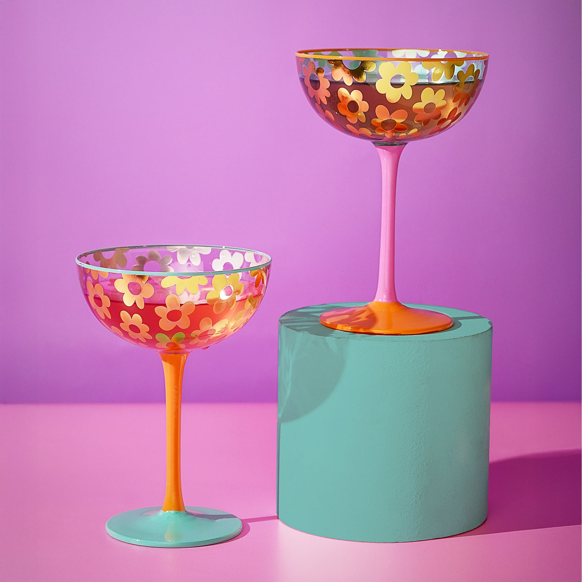 set of 2 coupe glasses