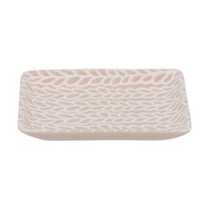 Beige/White Porcelain Leaves Trinket Dish - Small