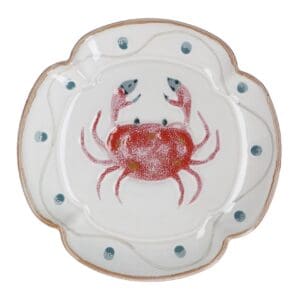Stoneware Fluted Crab Plate Gisela Graham
