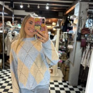 Blue and Beige Pringle Jumper