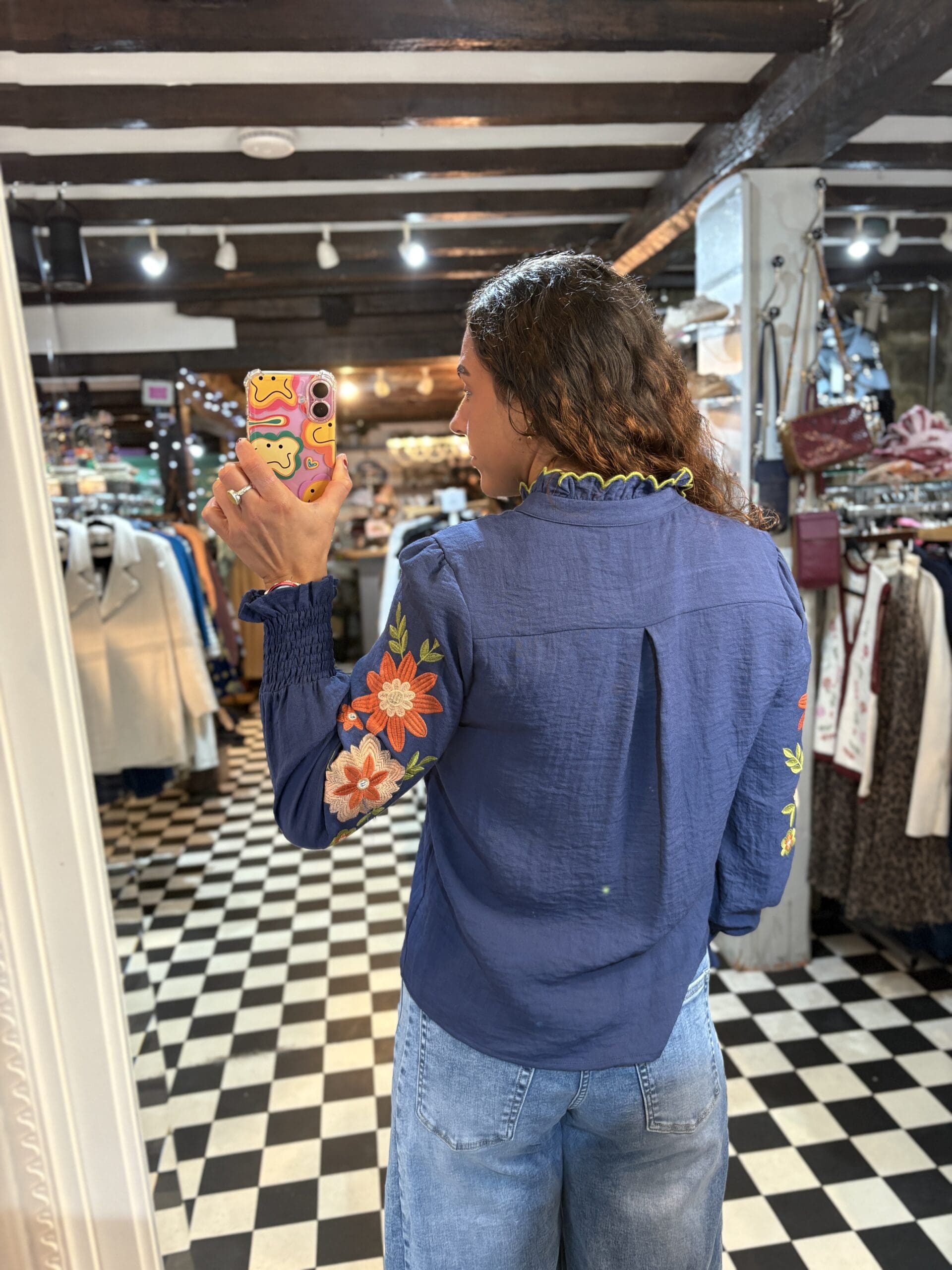Floral Embroidered Blouse in 2 Colours - Image 3