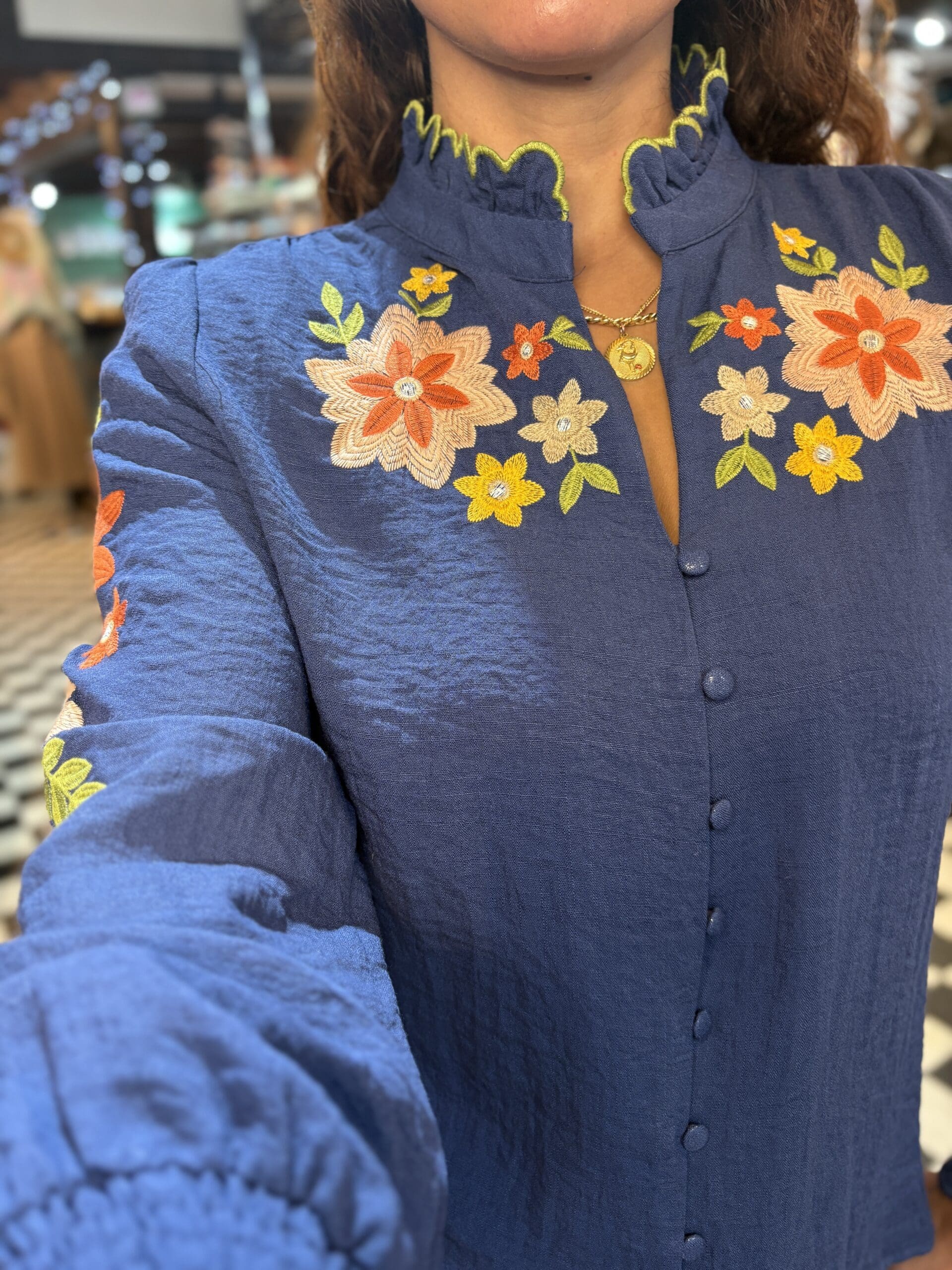 Floral Embroidered Blouse in 2 Colours - Image 4