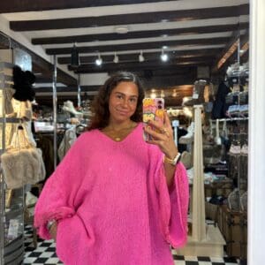 Oversized Lace Trim Neon Jumper in 2 Colours