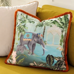 Odisha Scene Velvet Cushion