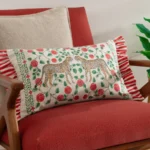 Okara Leopards Printed Ruffle Cushion