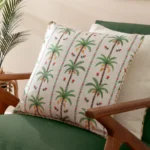 Okara Palm Green Printed Cushion