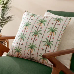 Okara Palm Green Printed Cushion