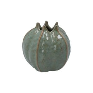 Stoneware Vase 11.2cm - Green Pod, Decorative