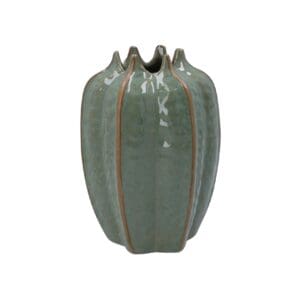 Stoneware Vase 16.2cm - Green Pod, Decorative