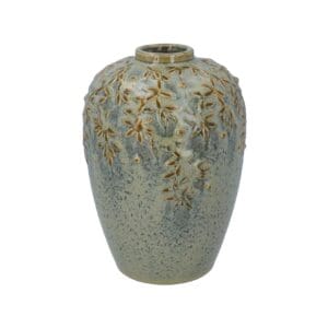 Ceramic Vase 20cm - Verdigris Reactive Vine Ball, Decorative