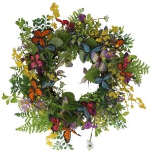 Wreath 62cm - Butterflies/Flowers