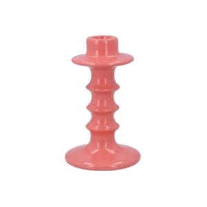 Ceramic Candle Holder 14cm - Candy Pink Hooped