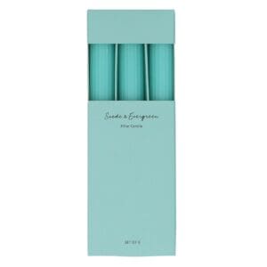 Box/3 Scented Candle 22cm - Blue Ribbed