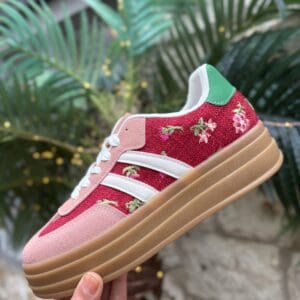 Red Floral Platform Trainer