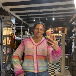 Fine Knit Stripe Cardigan