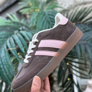 Brown and Pink Stripe Trainer