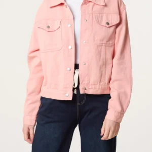 Pink Cotton Denim Jacket