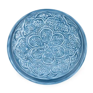 32cm Round Metal embossed enamel Tray