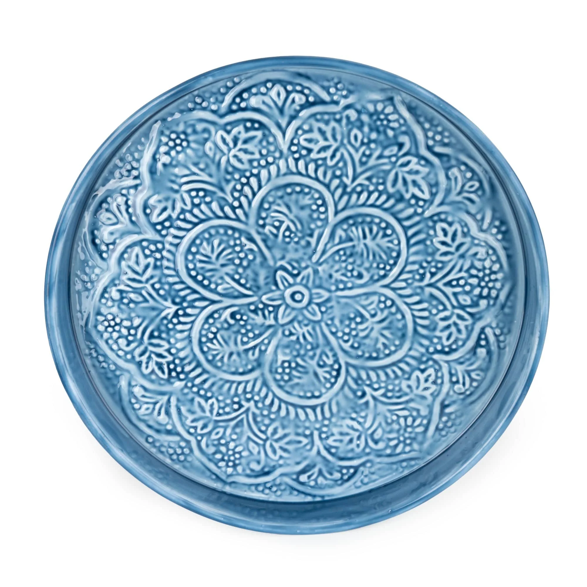 32cm Round Metal embossed enamel Tray
