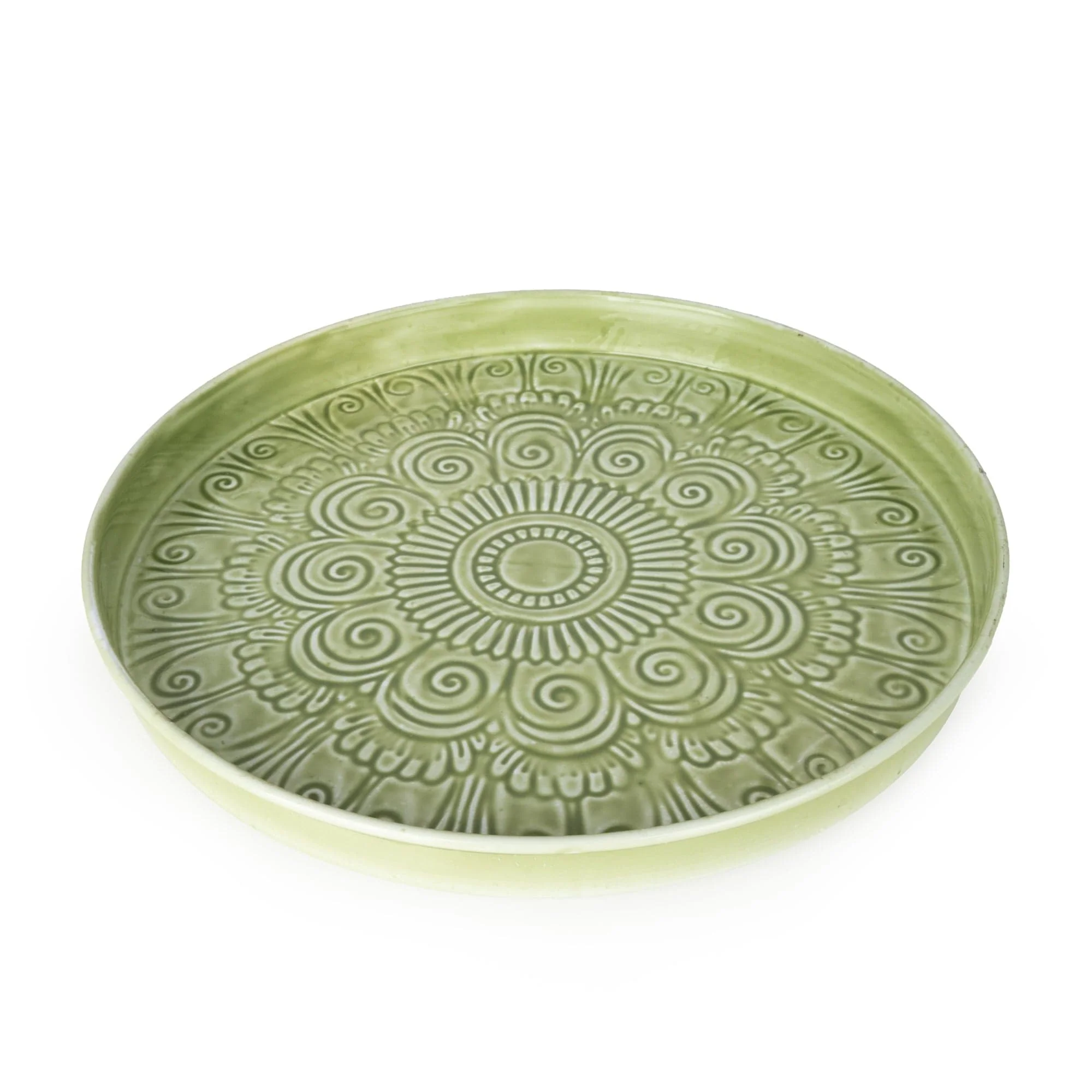 32cm Round Metal embossed enamel Tray
