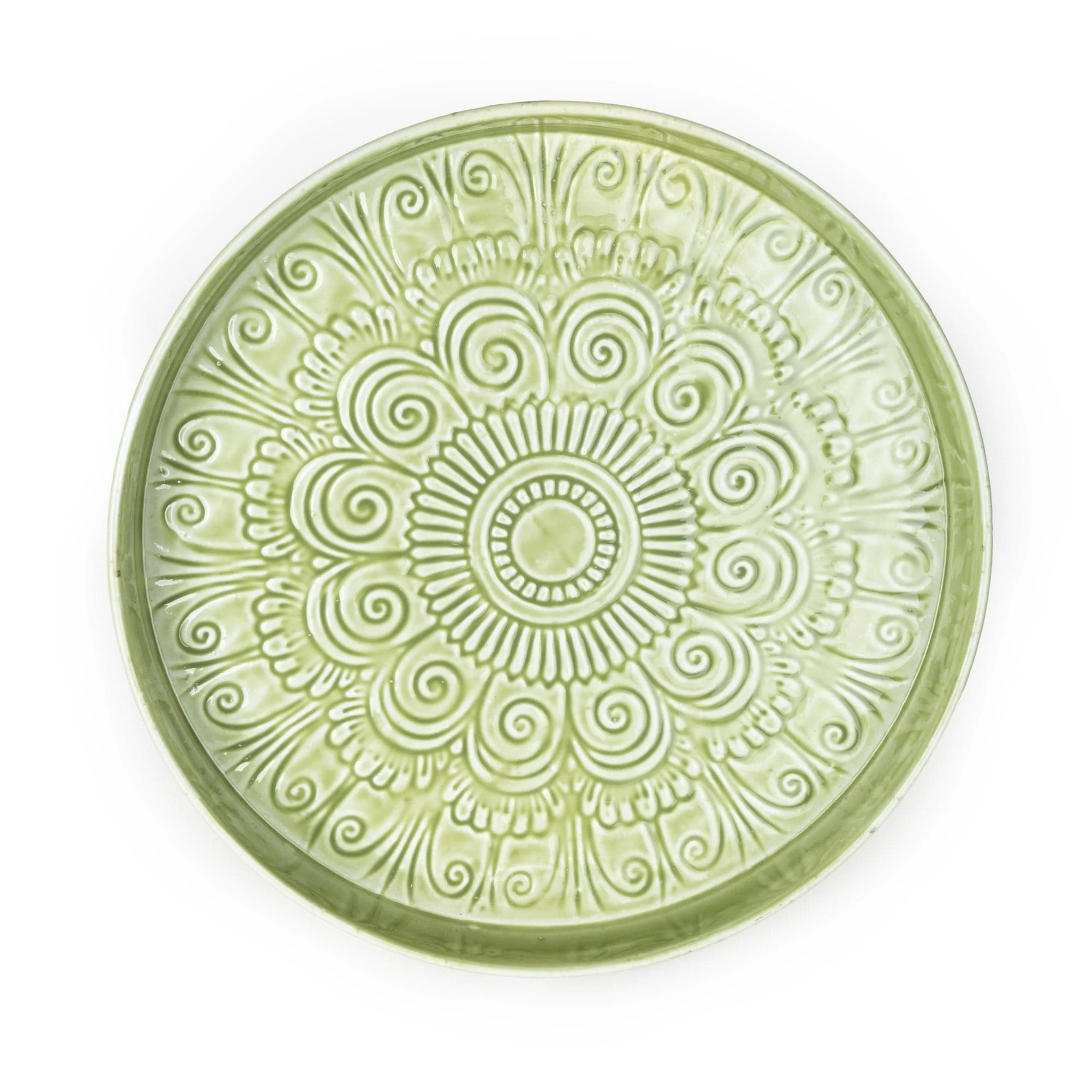 32cm Round Metal embossed enamel Tray
