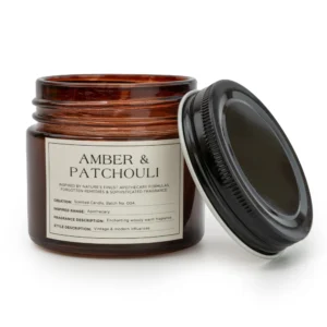 Small Glass Jar Candle - Amber & Patchouli