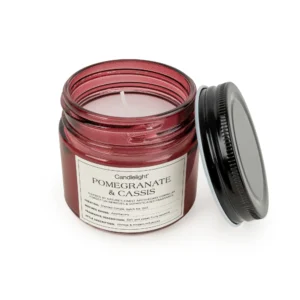Small Glass Jar Candle With Lid - Apothecary & Pomegranate